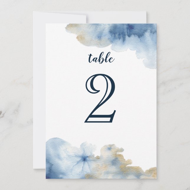 Numéro de table aquarelle Lux (Devant)