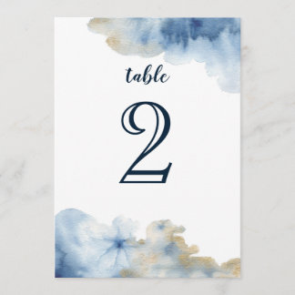 Numéro de table aquarelle Lux