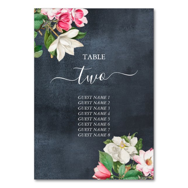 Numéro De Table Aquarelle Magnolia Fleurs Mariage Numéro de tablea (Par défaut)