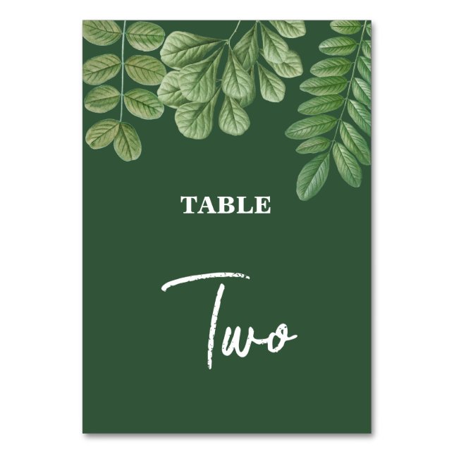 Numéro De Table Aquarelle moderne vert émeraude Mariage vert émera (Par défaut)