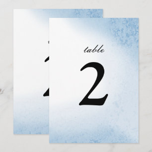Numéro de table aquarelle ombré   Bleu