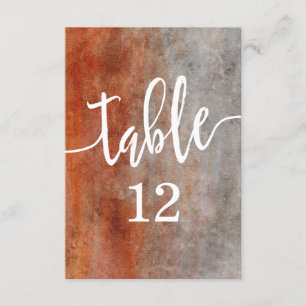 Numéro de table aquarelle orange automnal