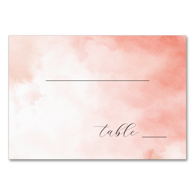 Numéro De Table Aquarelle Rose Sérénité (Devant)