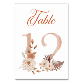 Numéro De Table Aquarelle rustique Mariage d'automne Numéro de tab