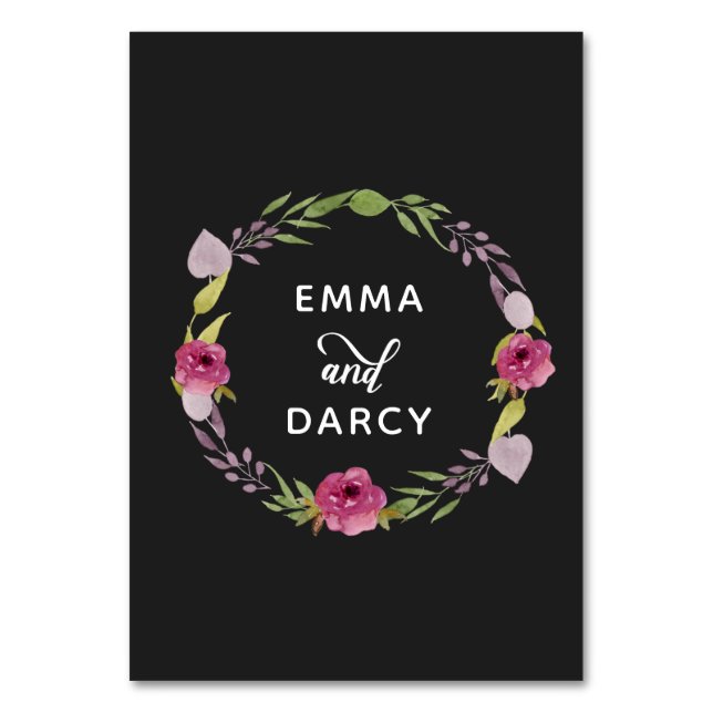 Numéro De Table Aquarelle rustique Mariage rose (Dos)