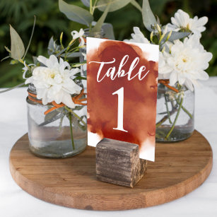 Numéro De Table Aquarelle simple et moderne Burange