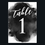 Numéro De Table Aquarelle simple et moderne en noir et blanc<br><div class="desc">Ces cartes Simple Modern Black and White Watercolor Table Number feront l'ajout parfait à vos tables d'événements. L'aquarelle donne un éclat de design,  mais en gardant un aspect moderne. Ce modèle de numéro de table est parfait pour les minimalistes.</div>