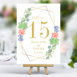 Numéro De Table Aquarelle Succulent Terrarium Mariage<br><div class="desc">Apportez une touche de désert à vos tables avec ces numéros de table succulents aquarelles. Chaque carte présente une aquarelle peinte à la main illustrant des succulents vibrants, créant une esthétique naturelle et moderne. Personnalisez avec vos numéros de table pour guider vos invités et ajouter une touche de charme à...</div>