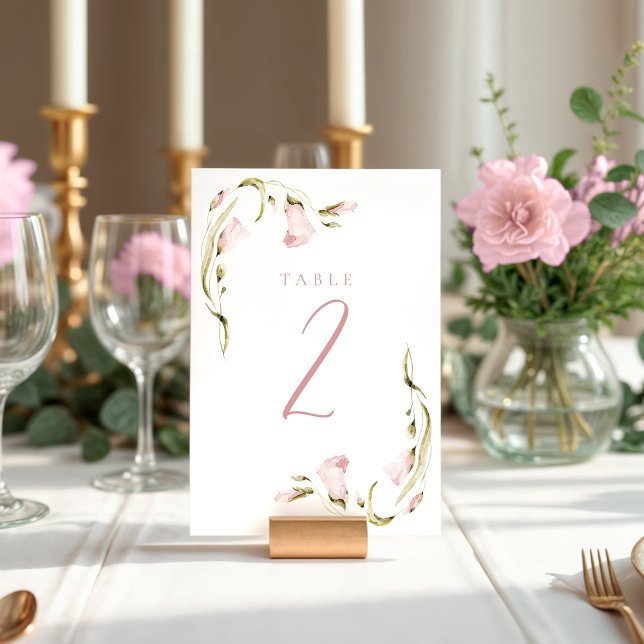 Numéro De Table Aquarelle transparente Fête des mariées florale pl (Créateur téléchargé)