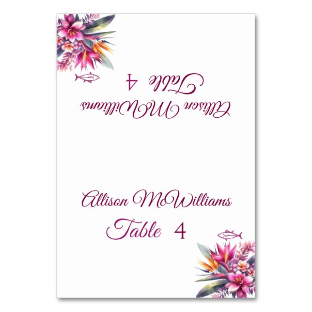 Numéro De Table Aquarelle Tropical Bliss-Fish Icon-Mariage- (Par défaut)