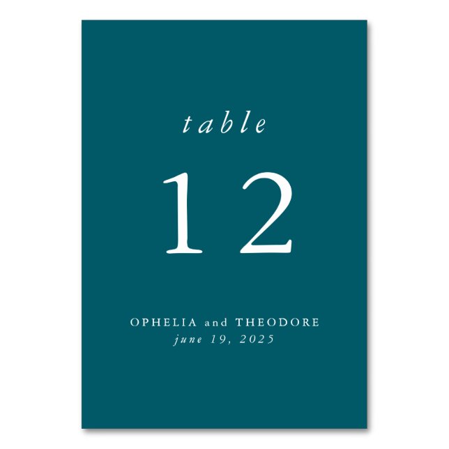 Numéro De Table Aquarelle turquoise Botanique Vert Mariage Photo (Par défaut)