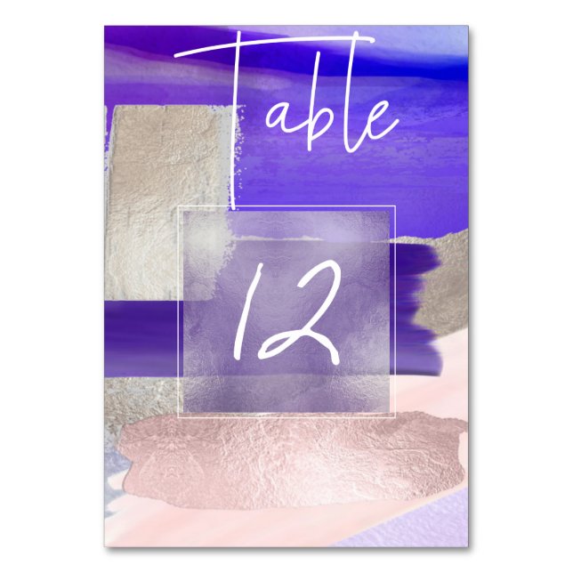 Numéro De Table Aquarelle ultraviolette N° de tableau (Par défaut)