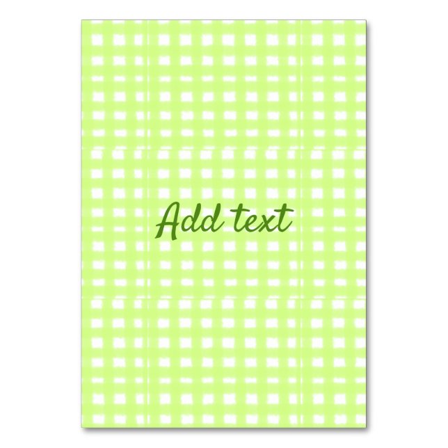 Numéro De Table Aquarelle vert plaid ginham personnalisé ajouter t (Par défaut)