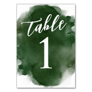 Numéro De Table Aquarelle verte moderne simple