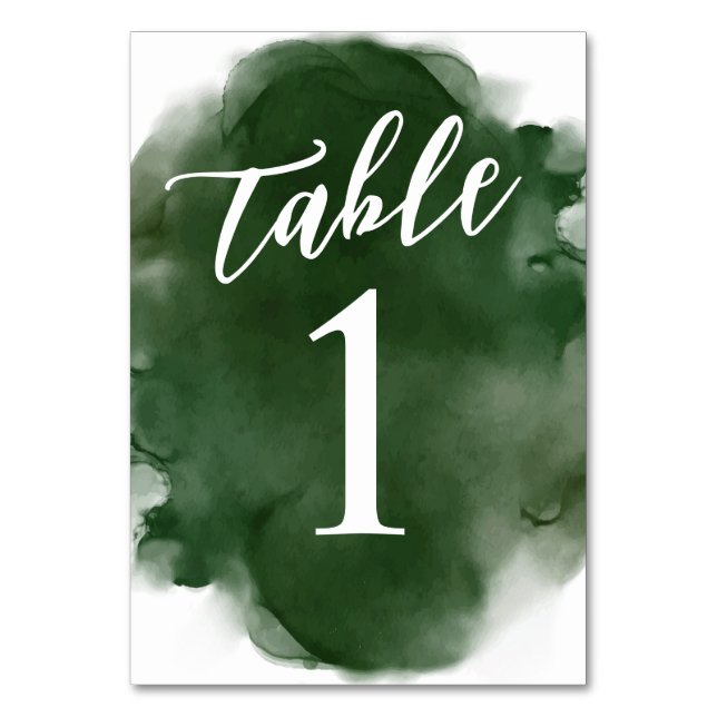 Numéro De Table Aquarelle verte moderne simple (Par défaut)