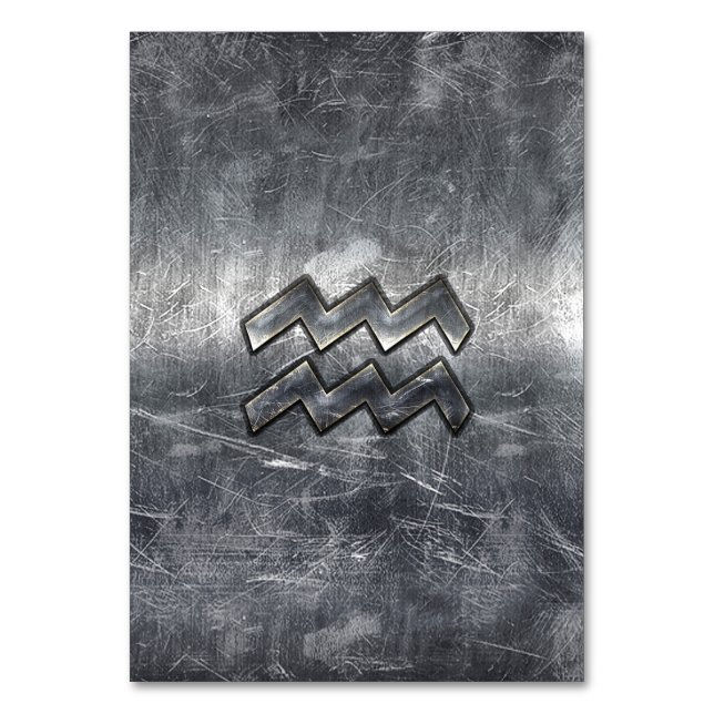 Numéro De Table Aquarius Zodiac style acier argenté déprimé (Par défaut)