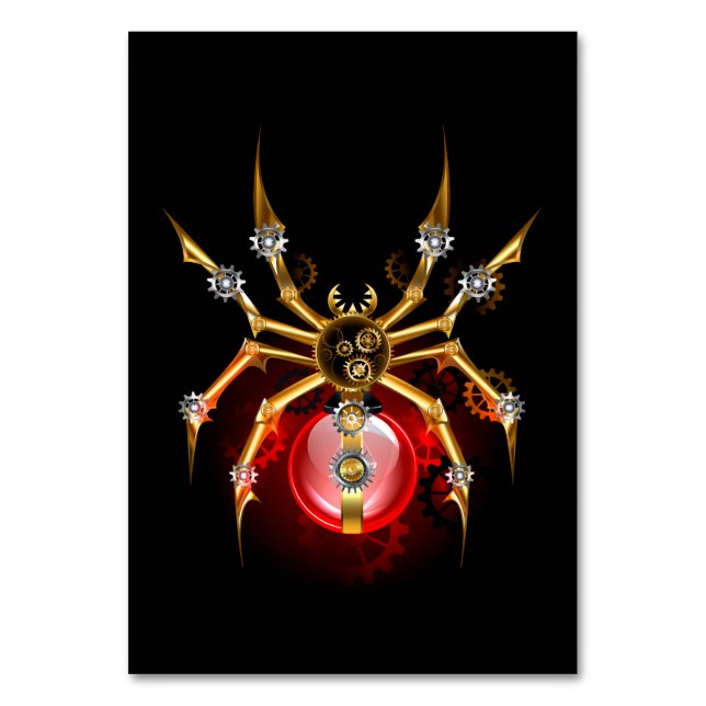 Numéro De Table Araignée steampunk sur fond noir (Par défaut)