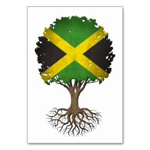 Numéro De Table Arbre de drapeau de la vie jamaïcain