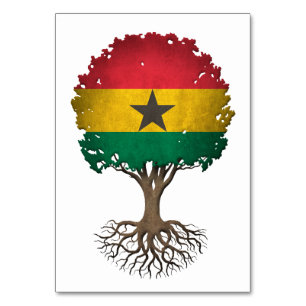 Numéro De Table Arbre de drapeau du Ghana de la vie