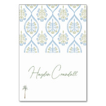 Arbre de palme de mariage bleu et vert sur mesure