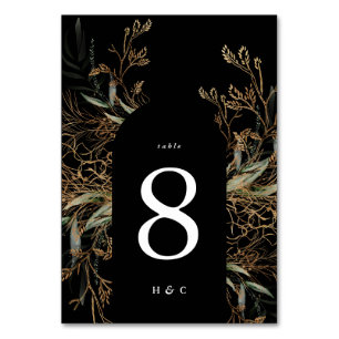 Numéro De Table Arc Botanique Eucalyptus Golden Premium Noir