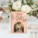 Numéro De Table Arc moderne Photo Bohème Bohème Aquarelle Flores<br><div class="desc">Aquarelle bohème moderne tropicale fleurie mariage numéro de tableau photo. Notre design est composé de fleurs botaniques dessinées à la main et de verdure tropicale. Des formes géométriques modernes associées à une belle palette de couleurs boho moderne créent ce numéro de table mariage élégant et sophistiqué. Customisez avec le nom...</div>