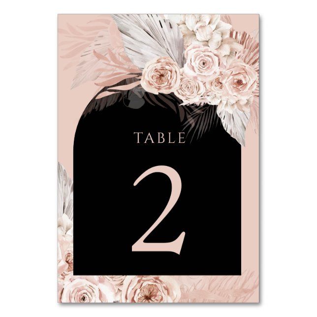 Numéro De Table arche noire boho Tableau Numéro 2 (Par défaut)
