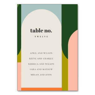 Numéro De Table Arche rétro super Abstrait Mariage