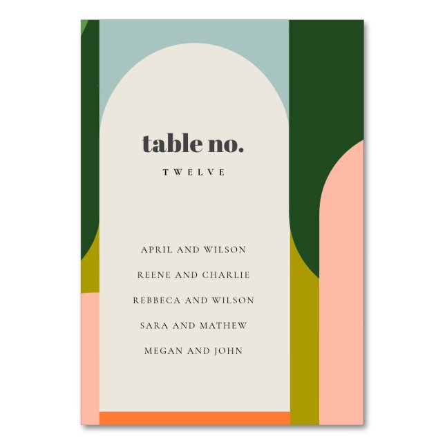 Numéro De Table Arche rétro super Abstrait Mariage (Par défaut)