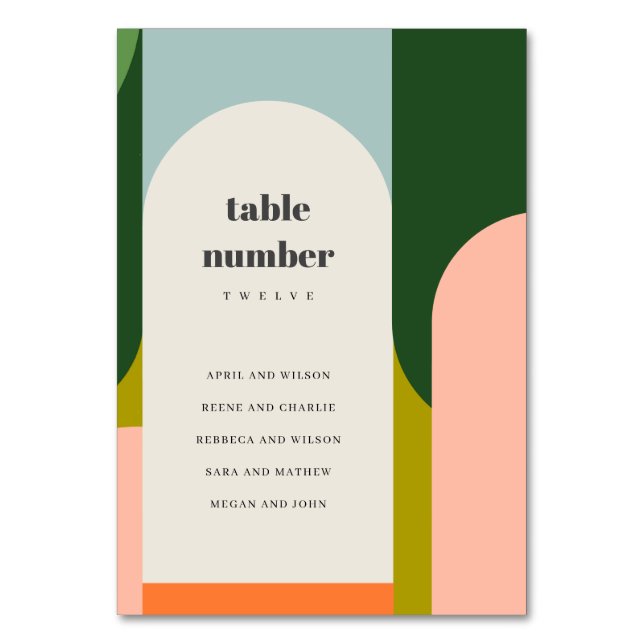 Numéro De Table Arche rétro super Mariage Abstrait (Par défaut)