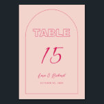 Numéro De Table Arche rose Budget Moderne Type Gras Texte<br><div class="desc">Conçu pour se coordonner avec notre collection Bold Type, ce numéro de tableau présente l'arche tendance et populaire avec du texte en gras dans les accents rose et fuchsia. Pour une personnalisation plus avancée de cette conception, par exemple la modification de la disposition, de la police ou de la taille...</div>