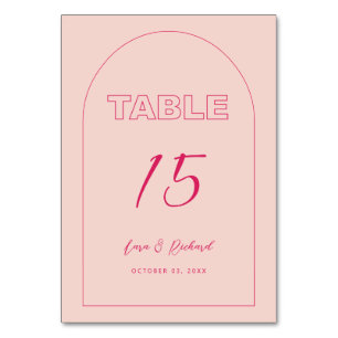 Numéro De Table Arche rose Budget Moderne Type Gras Texte