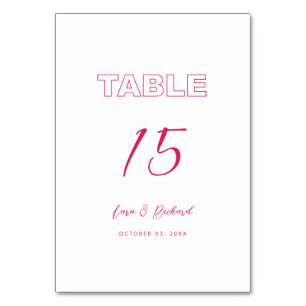 Numéro De Table Arche rose Budget Moderne Type Gras Texte