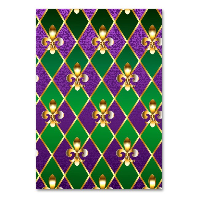Numéro De Table Arrière - plan de bijoux Mardi Gras (Par défaut)