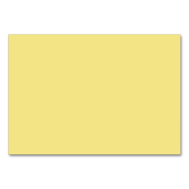 Numéro De Table Arrière - plan jaune pastel doux prêt à customiser (Devant)