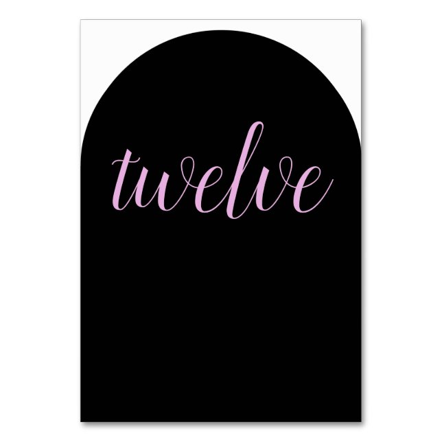 Numéro De Table Arrondi rose et noir (Par défaut)