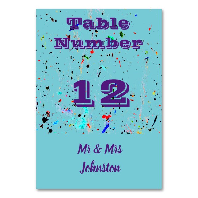 Numéro De Table Art abstrait éclaboussures et taches de peinture (Par défaut)