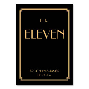 Numéro De Table Art Déco Grand Gatsby Black Mariage Numéros
