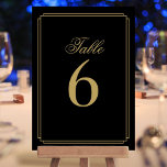 Numéro de table Art Déco Noir Et Or<br><div class="desc">Ces élégants numéros de table à double face noir et or art déco sont parfaits pour toutes les célébrations. Conçu par Thisisnotme©</div>