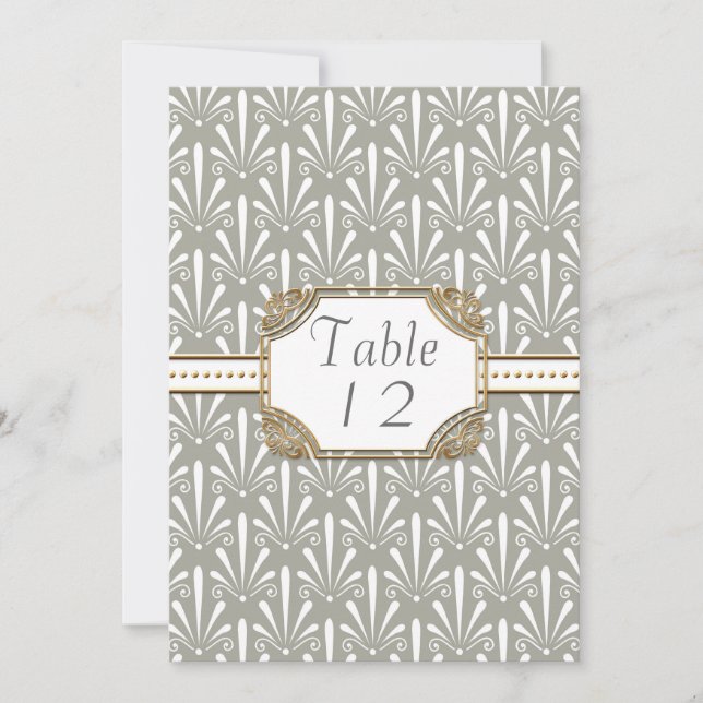 Numéro de Table Art Déco Nouveau Moderne Motif Coq (Devant)