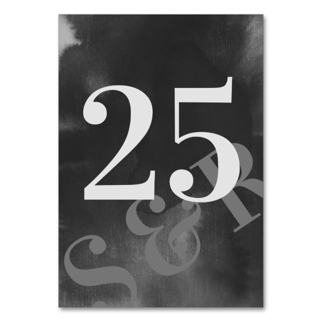 Numéro De Table Art Gris Moderne Gros Monogramme Gras Mariage simp (Par défaut)