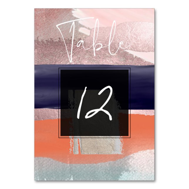 Numéro De Table Art moderne, Colour Block Table N° Blush+Navy (Par défaut)