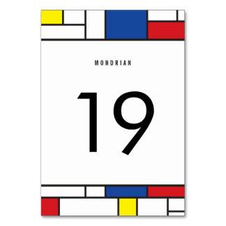 Numéro De Table Art Moderne Géométrique Minimaliste De Stijl Mondr