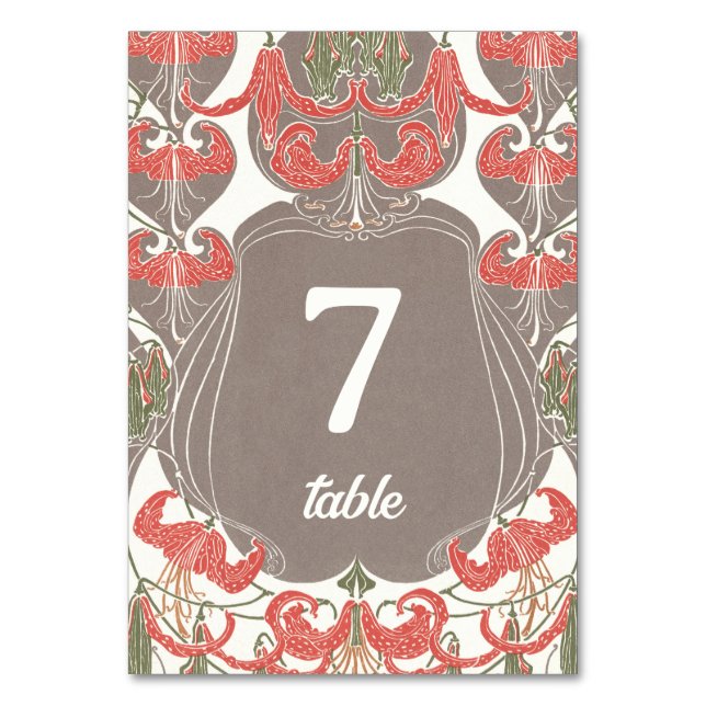 Numéro De Table Art Nouveau Floral Elégance 2 (Par défaut)
