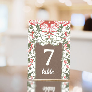 Numéro De Table Art Nouveau Floral Elégance 2