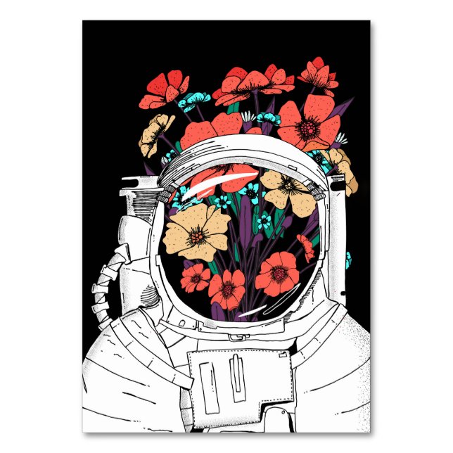 Numéro De Table Astronaut Art spatial floral (Par défaut)