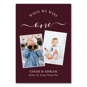 Numéro De Table Au fil des années Couple Photo Mariage moderne Tab