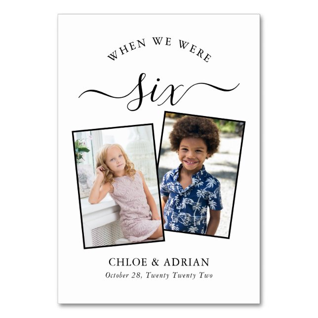 Numéro De Table Au fil des années Couple Photo Mariage moderne Tab (Par défaut)