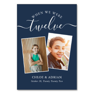 Numéro De Table Au fil des années Couple Photo Mariage moderne Tab