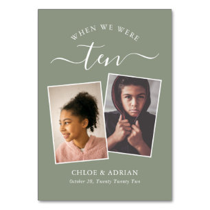 Numéro De Table Au fil des ans Couple Photo Mariage Moderne